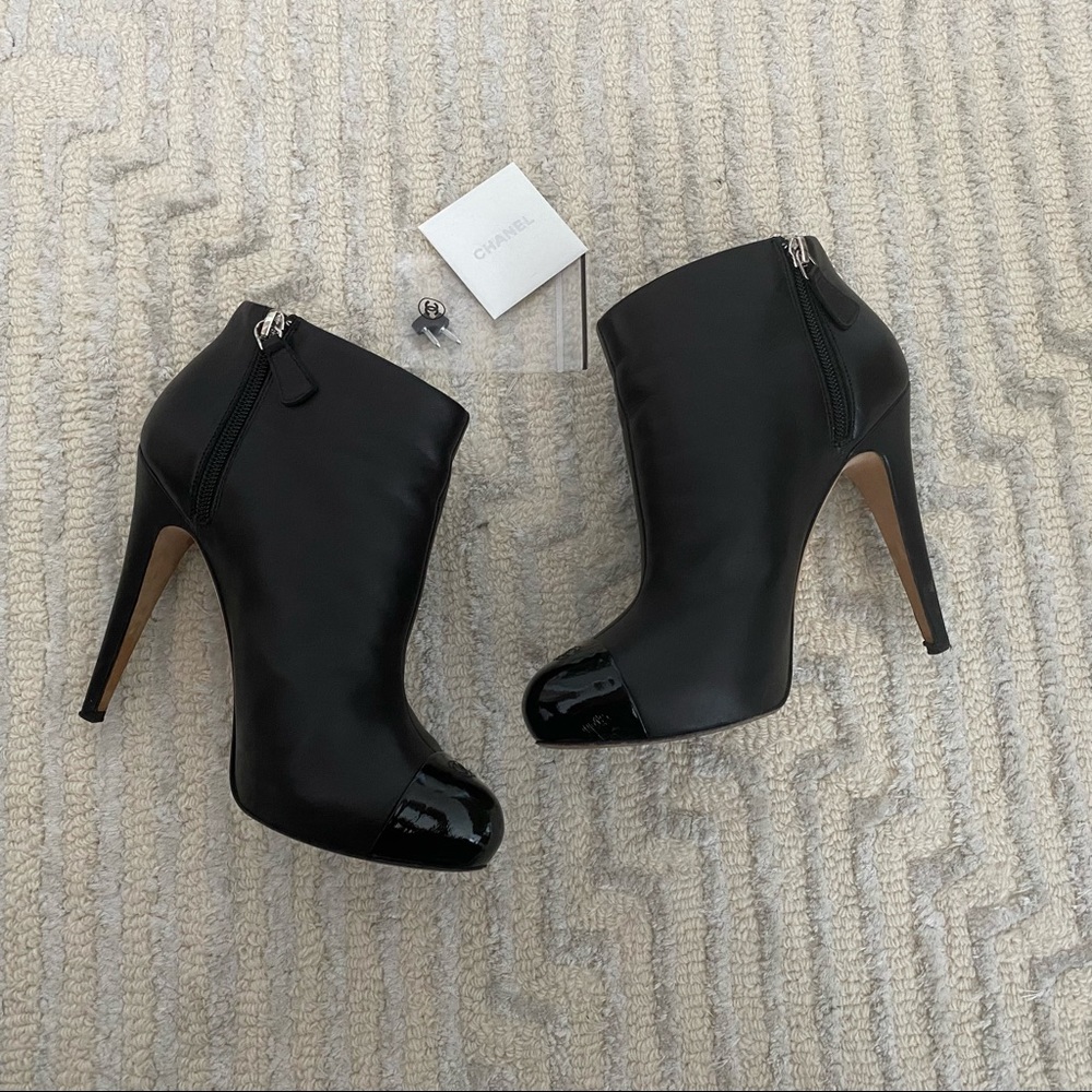 Chanel Leather Ankle Boots